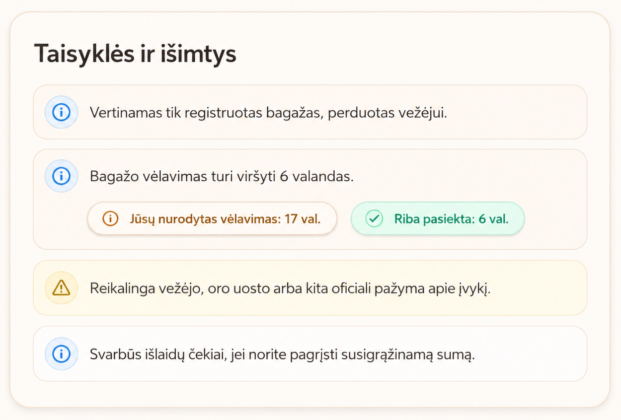 Skirtingos vėlavimo ribos